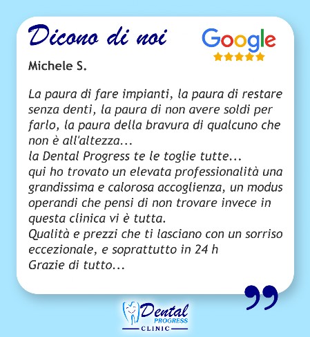 recensione positiva Clinica Dental Progress Studio Odontoiatrico con Lavoratorio di San Severo FG Puglia