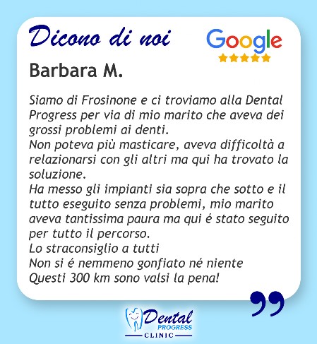 recensione positiva Clinica Dental Progress Studio Odontoiatrico con Lavoratorio di San Severo FG Puglia